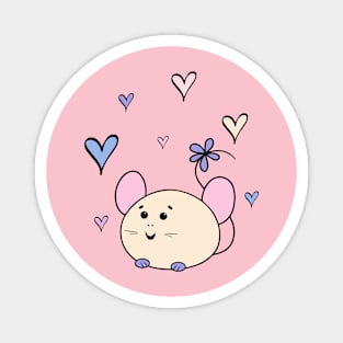 chinchilla hand drawing cute Hearts Magnet